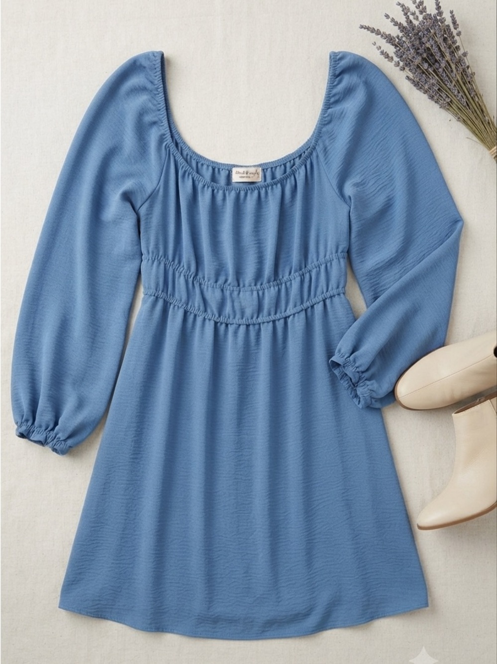 Altar'd State Blue Long Sleeve Mini Dress